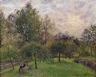 Appelbomen en populieren in de ondergaande zon, 1901